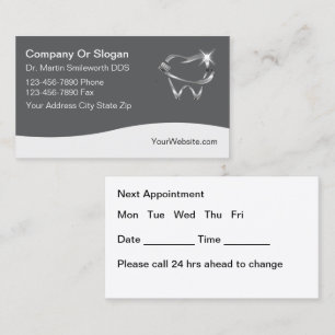 Classy Budget Dentist Appointment Business Cards