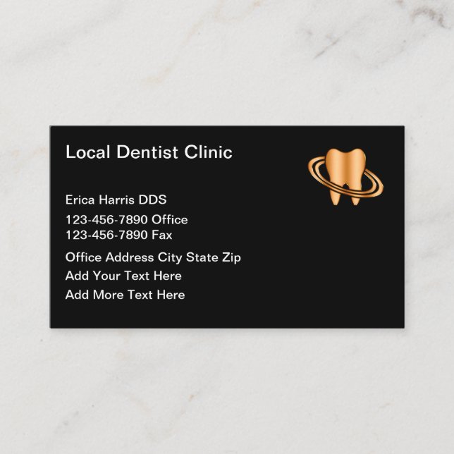 Classy Budget Dentist Appointment Business Cards (Front)