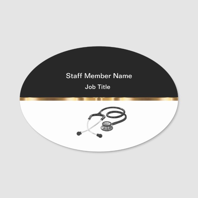 Classy Budget Friendly Medical Staff Professional Name Tag (Front)