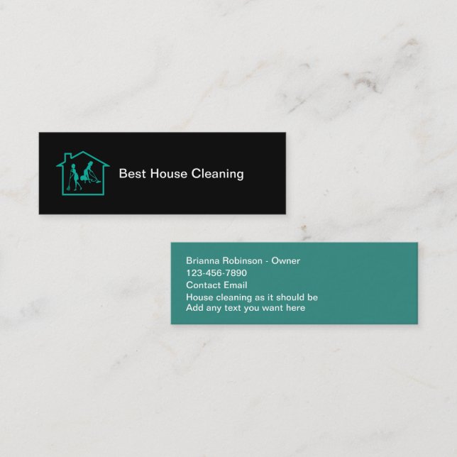 Classy Budget House Cleaning Business Cards (Front/Back)