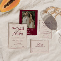 Classy Burgundy Cream Old Money Retro Wedding
