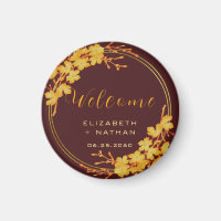 Classy Burgundy & Gold Floral Wedding welcome