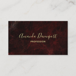 Classy Burgundy Marble Abstract Background Business Card