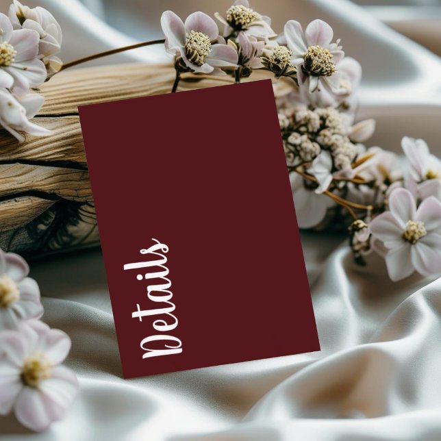 Classy Burgundy Wedding Details Enclosure Card (Creator Uploaded)