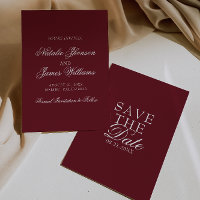 Classy Burgundy White Fancy Old Money Wedding