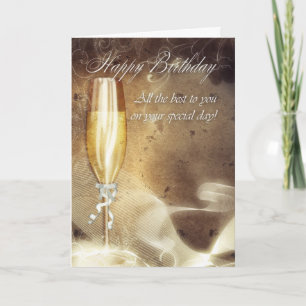 Classy Business Birthday Card - Champagne