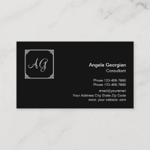 Classy Business Professional Monogram Style Card