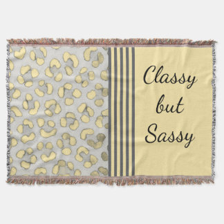 Classy but Sassy Snow Leopard  Throw Blanket