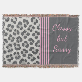 Classy but Sassy Snow Leopard  Throw Blanket