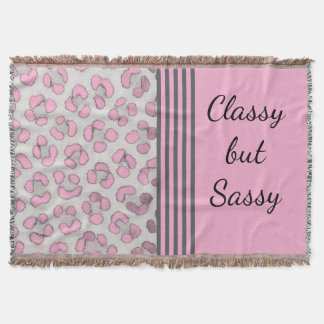 Classy but Sassy Snow Leopard  Throw Blanket