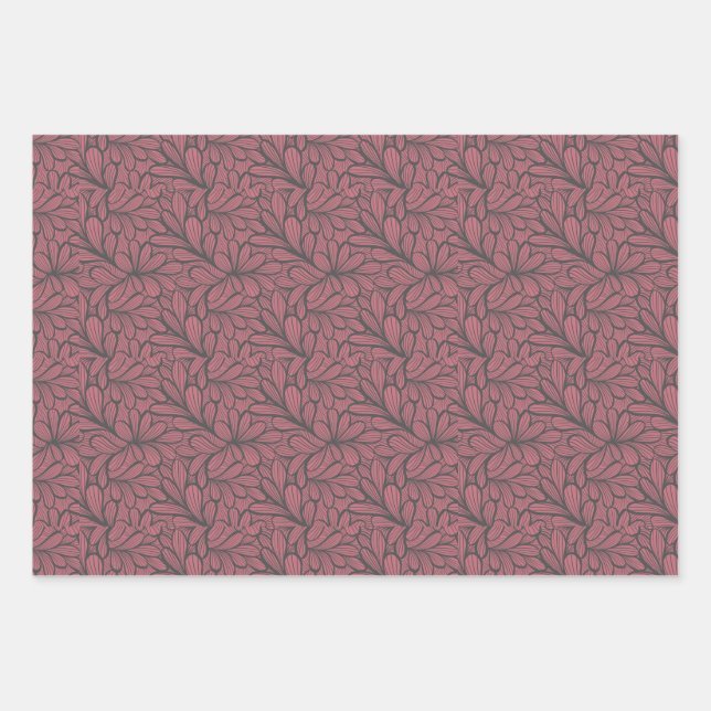 Classy butterfly pattern Wrapping Paper  Set of 3 (Front)