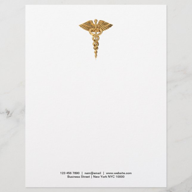 Classy Caduceus Letterhead Business Stationary  (Front)