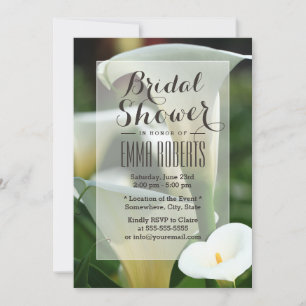 Classy Calla Lily Bridal Shower Invitations