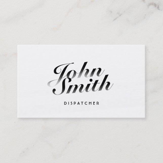Classy Calligraphic Dispatcher Business Card (Front)