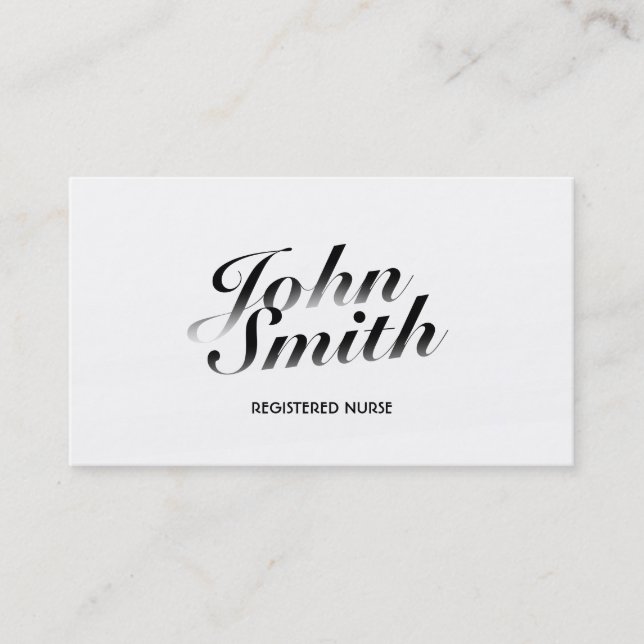 Classy Calligraphic Nurse Business Card (Front)