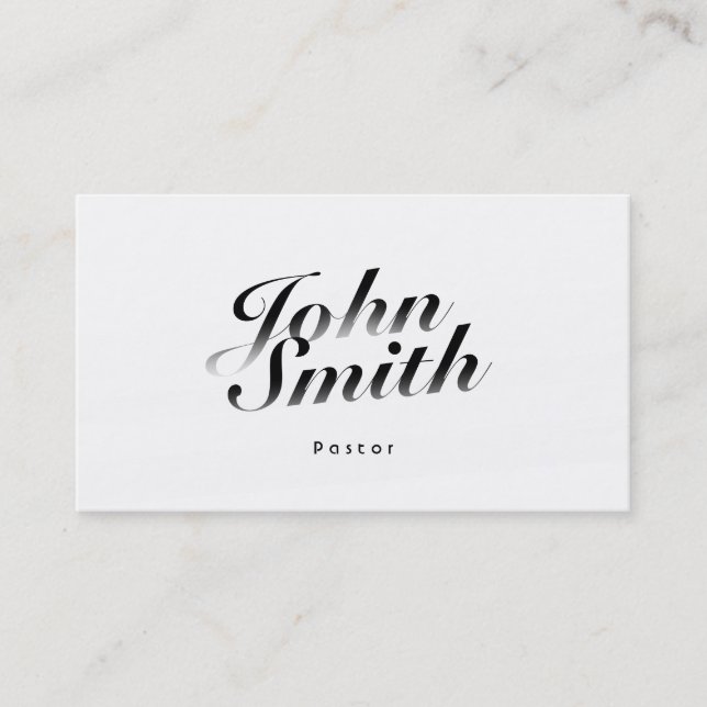 Classy Calligraphic Pastor Business Card (Front)