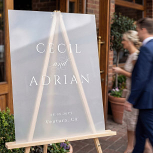 Classy Calligraphy Semi Transparent Wedding Acrylic Sign