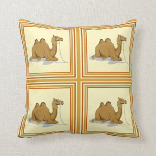 Classy Camel Pattern Tile Throw Pillows