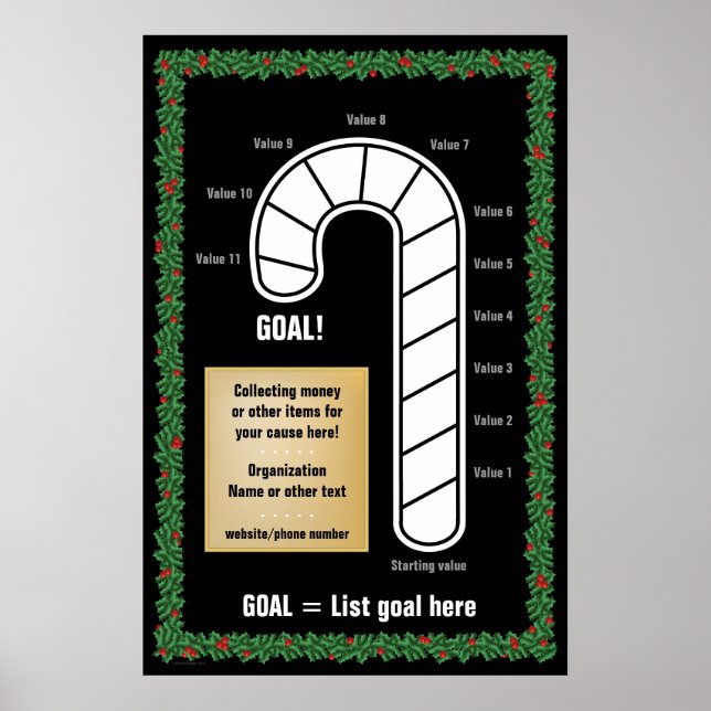 Classy Candy Cane Thermometer Poster (Front)