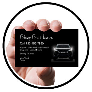 Classy Car Service Or Uber Driver Modern Business Card