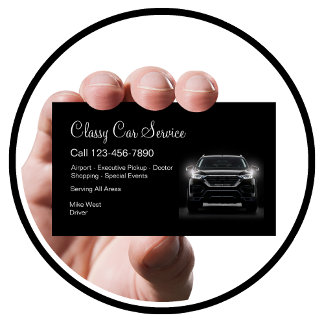 Classy Car Service Or Uber Driver Modern  Business Card