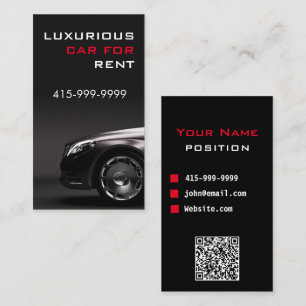 Classy Car Service Or Uber Driver QR code Business Card