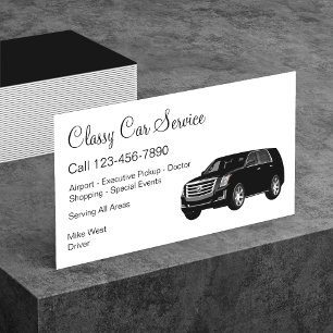 Classy Car Service Or Uber Driver Theme Business Card