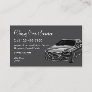 Classy Car Service Or Uber Driver Theme Business Card