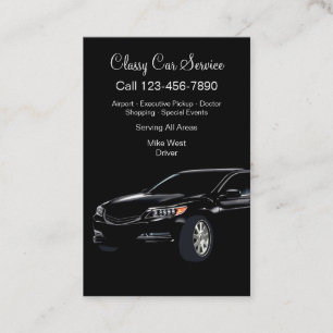 Classy Car Service Uber Driver Business Cards