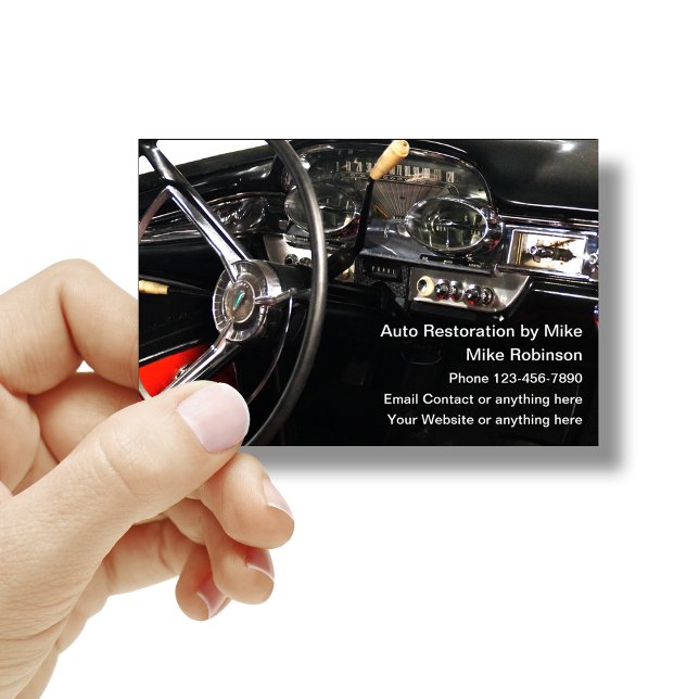 Classy Car Theme Auto Restoration Services Business Card (Creator Uploaded)