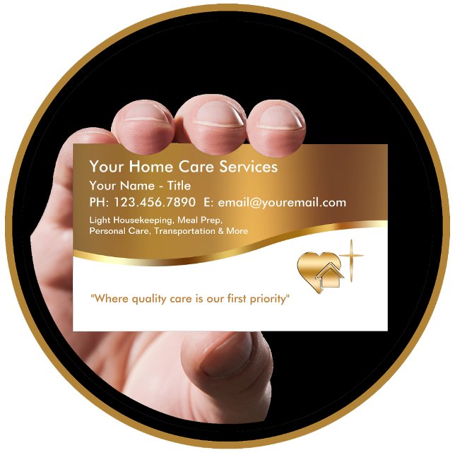 Classy Caregiver Home Health Business Cards (Creator Uploaded)