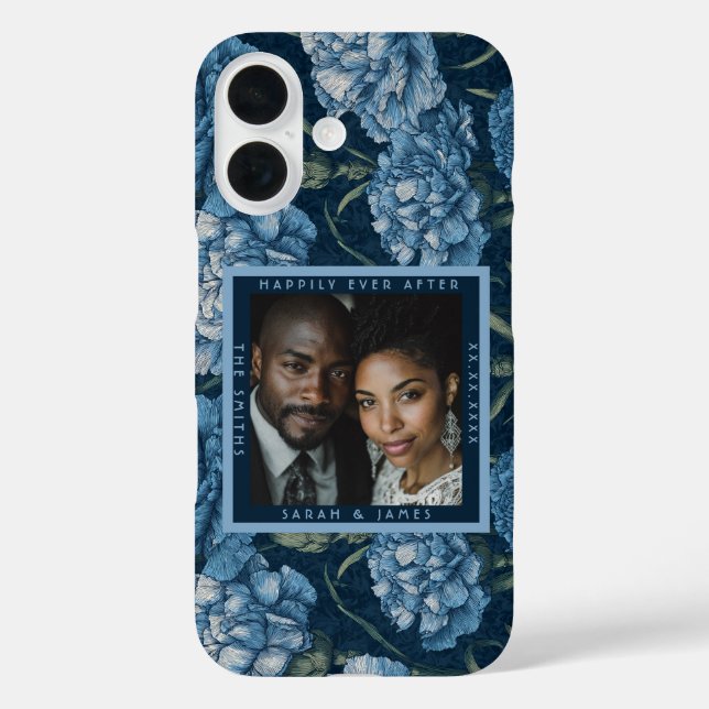 Classy Carnation Accent Retro Wedding Case-Mate iPhone Case (Back)
