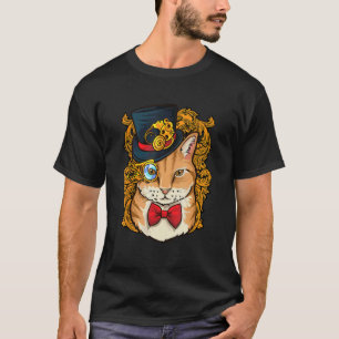 Classy Cat Steampunk Art Cute Kitty Top Hat Monocl