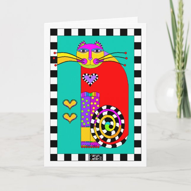 Classy Cat With Legwarmers greeting card (Front)