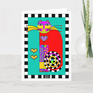 Classy Cat With Legwarmers greeting card