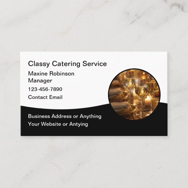 Classy Catering Upscale Business Cards (Front)