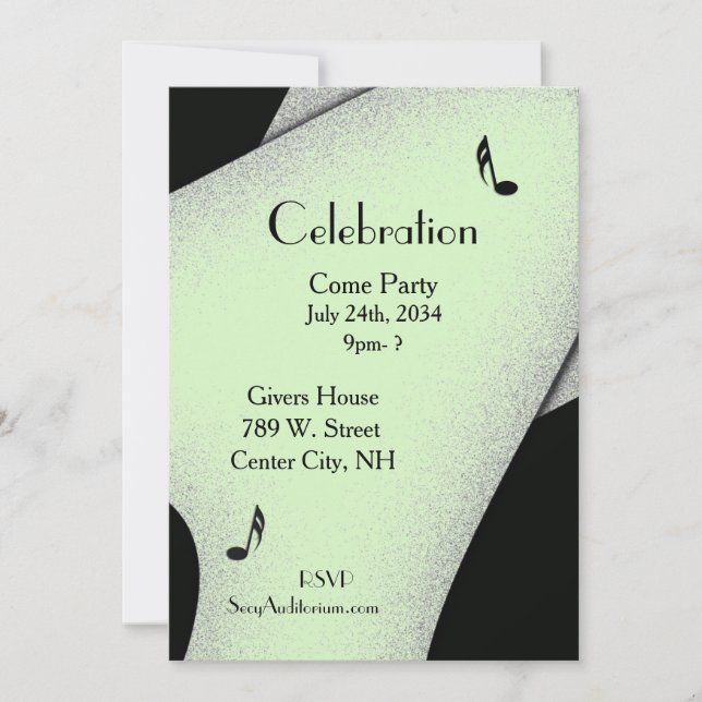 Classy Celebration Party Green Invitation 5"x 7" (Front)