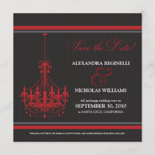 Classy Chandelier Save the Date (black/red)