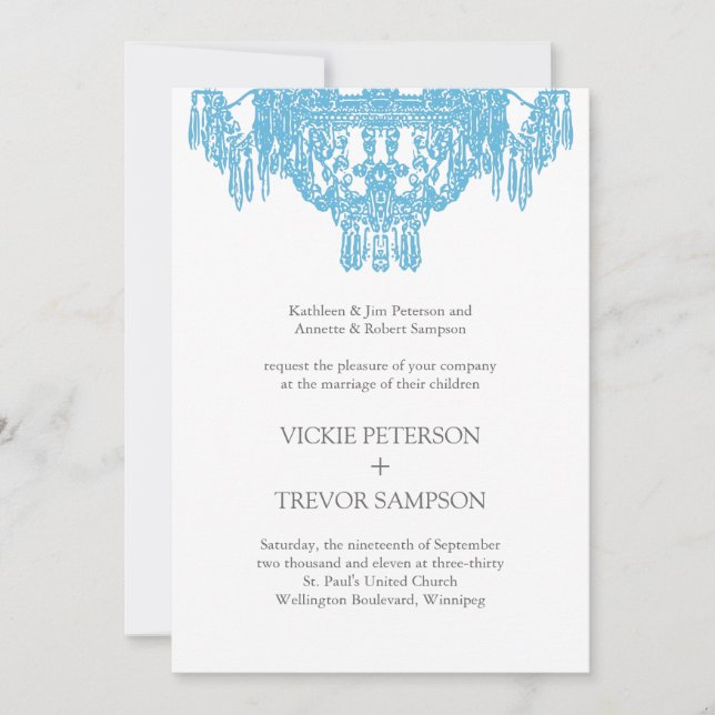 Classy Chandelier Wedding Invitations (Front)