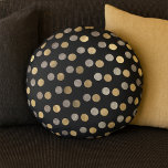 Classy Charcoal Silver Gold Polka Dots Round Grey Cushion<br><div class="desc">Simple and classy polka dots pattern with charcoal,  gold and silver shades. 
More colours are available in our collections!</div>