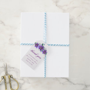 Classy Chic Clematis Wedding Thank You Gift Tags