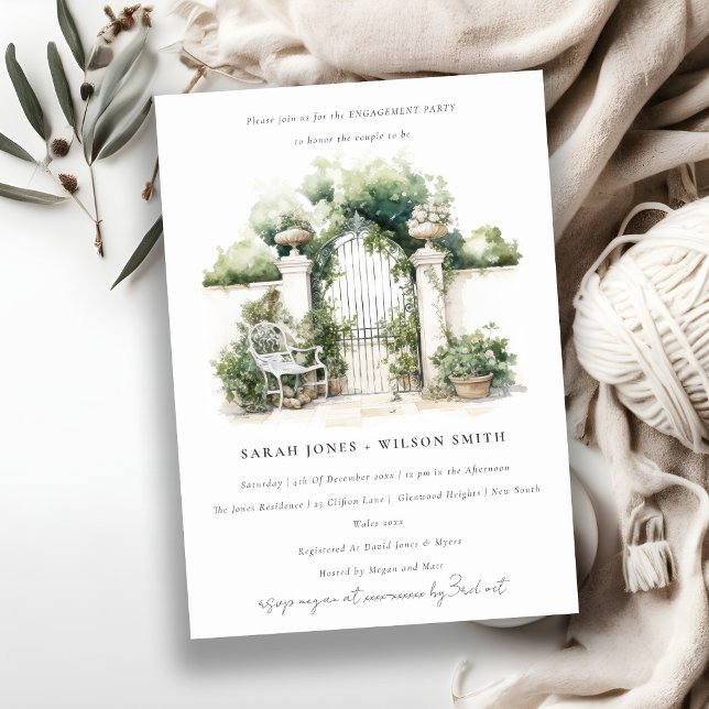 Classy Chic French Garden Landscape Engagement Invitation (Creator Uploaded)