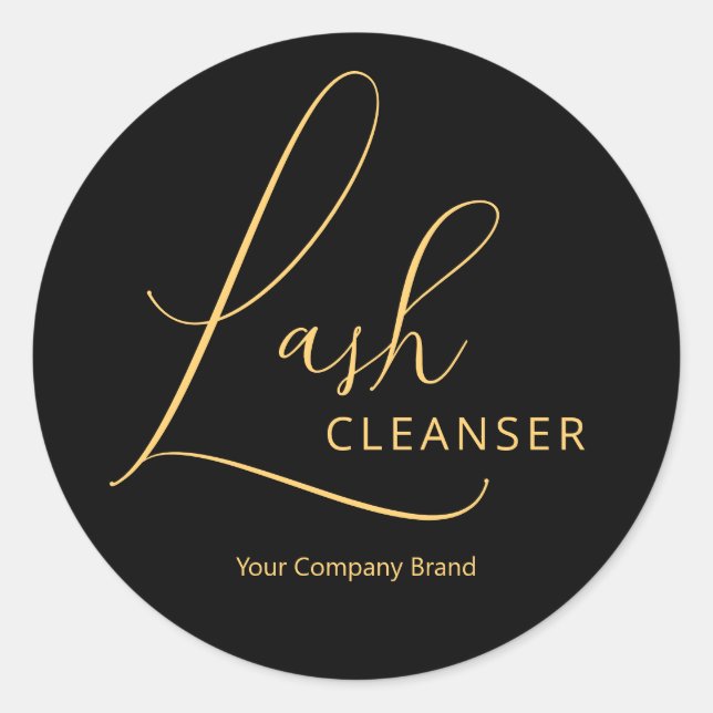 Classy Chic Gold and Black Lash Cleanser Label (Front)