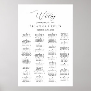 Classy Chic Minimalist Alphabetical Seating Chart