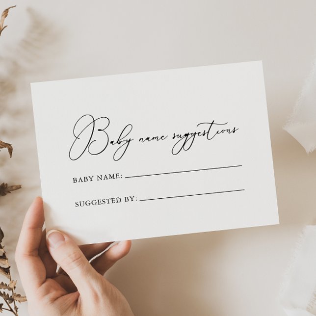 Classy Chic Minimalist Baby Name Suggestions Card (Creator Uploaded)