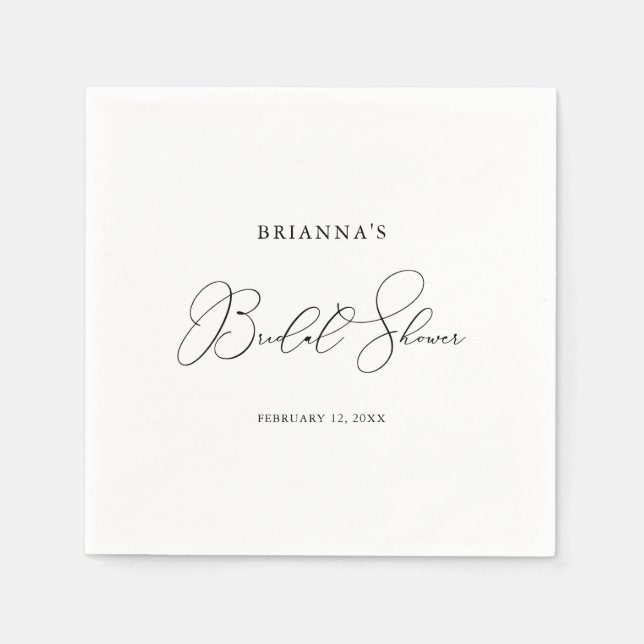 Classy Chic Minimalist Bridal Shower Napkins (Front)
