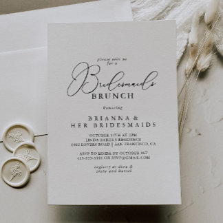 Classy Chic Minimalist Bridesmaids Brunch Shower Invitation