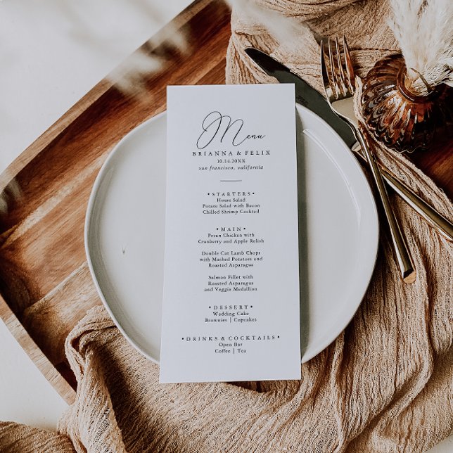 Classy Chic Minimalist Dinner Menu (Creator Uploaded)