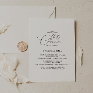 Classy Chic Minimalist First Communion Invitation