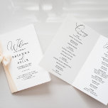 Classy Chic Minimalist Folded Wedding  Programme<br><div class="desc">This classy chic minimalist folded wedding program is perfect for a rustic wedding. The simple and elegant design features classic and fancy script typography in black and white. 

Include a quote or short message,  order of service,  wedding party and thank you message.</div>